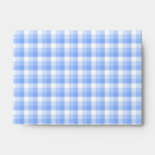 Blue and White Check Pattern. Envelope