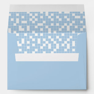 Blue and White Check Pattern Invitation Envelope