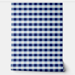 Blue and white check wallpaper