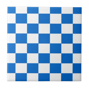 Blue and White Checkerboards Tile