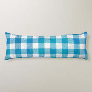 Blue and White Chequered Buffalo Plaid Body Pillow