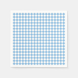 Blue and White Chequered Diamond Pattern Napkin