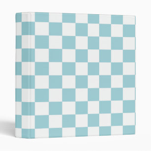 Blue and White Chequered Pattern Binder