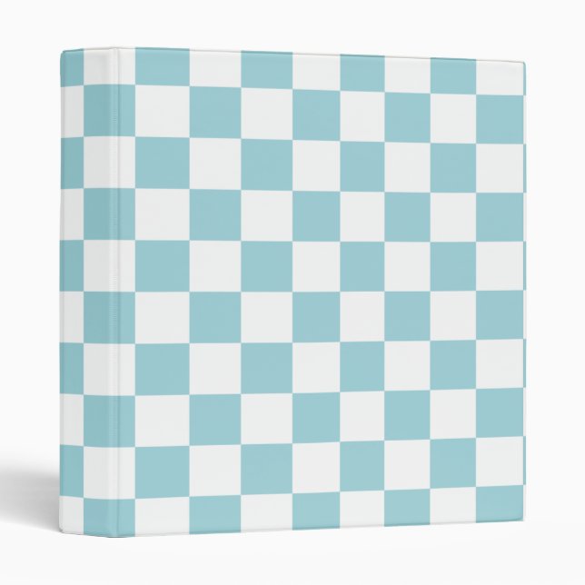 Blue and White Chequered Pattern Binder (Front/Spine)
