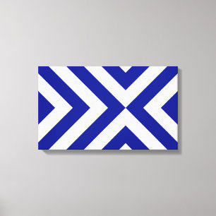 Blue and White Chevrons Canvas Print