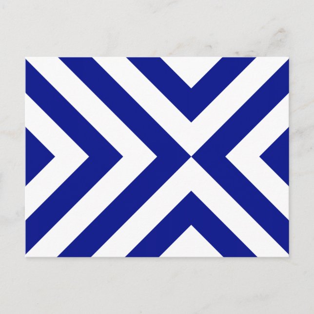 Blue and White Chevrons Postcard (Front)