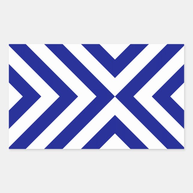 Blue and White Chevrons Sticker (Front)