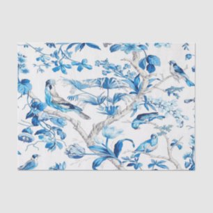 Blue and White Chinese Chinoiserie Decoupage Tissue Paper