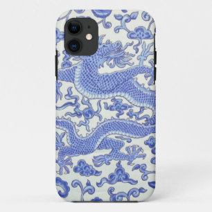 Blue and White Chinese Oriental Dragon Floral  iPhone 11 Case