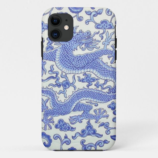 Blue and White Chinese Oriental Dragon Floral  Case-Mate iPhone Case (Back)