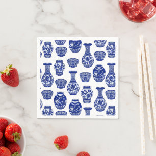 Blue and White Chinese Porcelain Pottery Vases Napkin