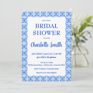blue and white Chinoiserie antique bridal shower Save The Date