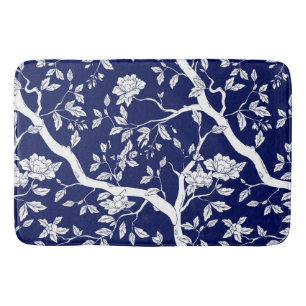 Blue and White Chinoiserie  Bath Mat