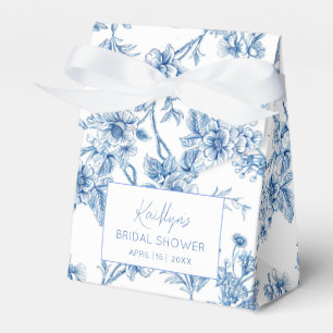 Blue and White Chinoiserie Bridal Shower Favor Box