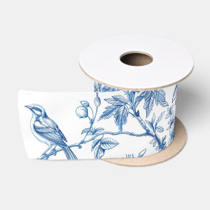 Blue and White Chinoiserie Bridesmaid Gift Satin Ribbon