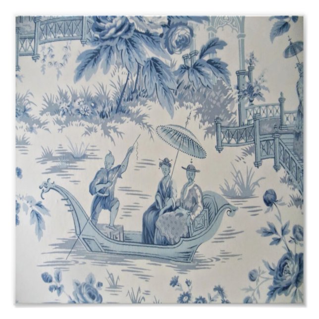 Blue and White Chinoiserie Chinese Oriental  Photo Print (Front)