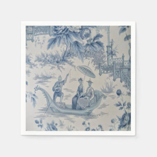 Blue and White Chinoiserie Decoupage Napkin