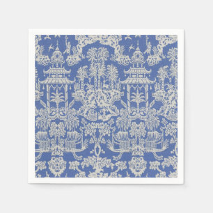 Blue and White Chinoiserie Decoupage Napkin