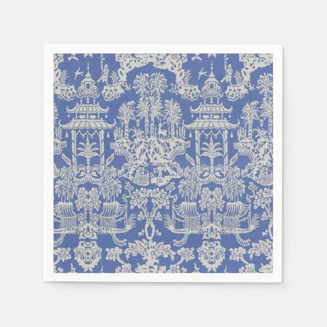 Blue and White Chinoiserie Decoupage Napkin (Front)
