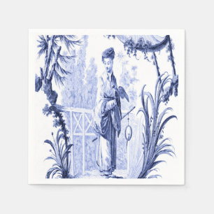 Blue and White Chinoiserie Decoupage Napkin