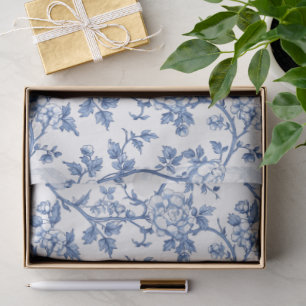 Blue and White Chinoiserie Decoupage Pattern Tissue Paper
