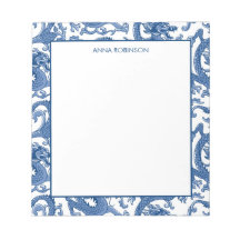 Blue and White Chinoiserie Dragon Notepad