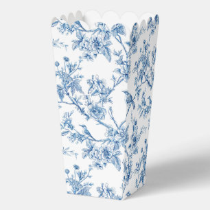 Blue and White Chinoiserie Floral Birds Favor Box