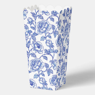 Blue and White Chinoiserie Floral Flowers Favor Box