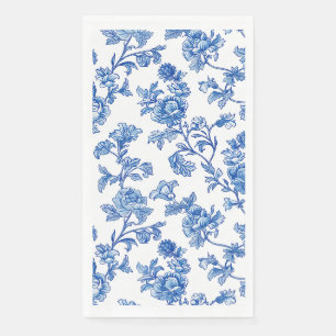 Blue and White Chinoiserie Floral  Napkin