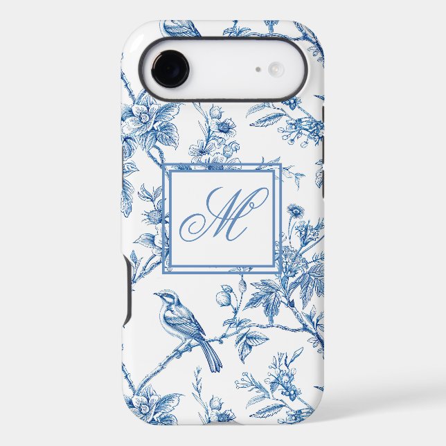 Blue and White Chinoiserie Monogram  (Back)