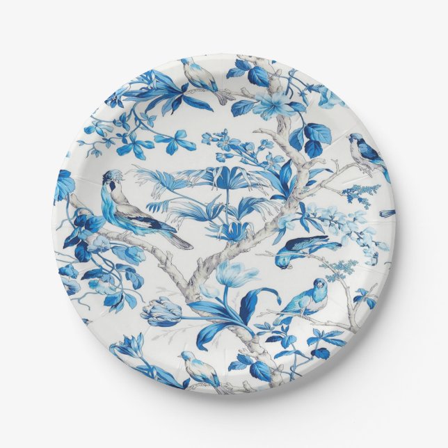 Blue and White Chinoiserie  Paper Plate (Front)