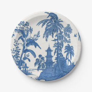 Blue and White Chinoiserie Paper Plate