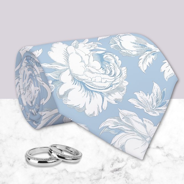 Blue and White Chinoiserie Pattern Tie (Creator Uploaded)