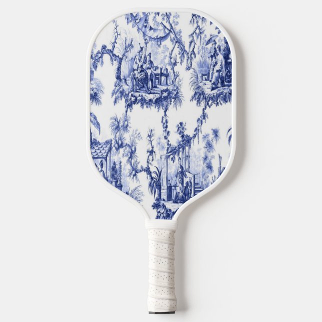 Blue and White Chinoiserie Pickleball Paddle (Front)