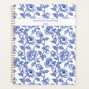 Blue and White Chinoiserie Rose  Planner