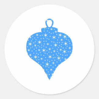 Blue and White Christmas Bauble Design. Classic Round Sticker