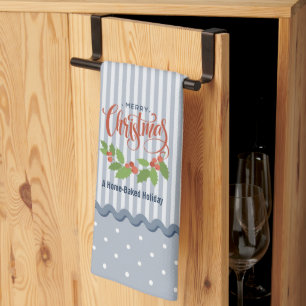 Blue and White Christmas Kitchen Towel