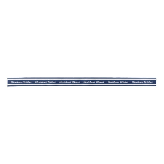 Blue and White Christmas Ribbon Satin Ribbon (Front)