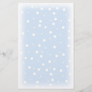 Blue and White Christmas Snow Stationery