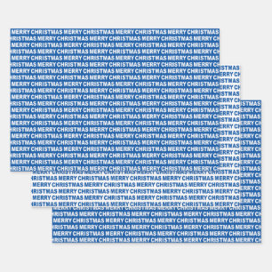 Blue and White Christmas Typography Wrapping Paper Sheet