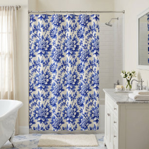 Blue and White Chrysanthemum French Country Decor