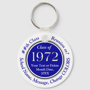 Blue and White, Class of 1972, Reunion Souvenirs Keychain