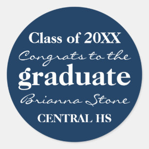 Blue and White Class of 2018 Graduation Sticker