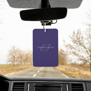 blue and white classic minimalist name customized air freshener