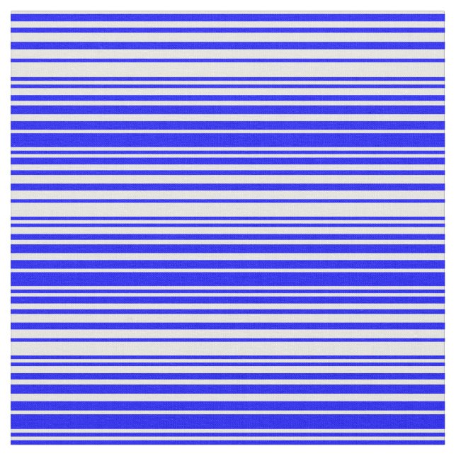 Blue and White Coloured Stripes Pattern Fabric (Close Up)