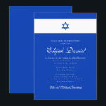 Blue and White | Colours of Israel Bar Mitzvah Invitation<br><div class="desc">Composed of elegant script and serif typography; All against a backdrop of blue and white background. 

This is designed by Select Party Supplies,  exclusive for Zazzle.

Available here:
http://www.zazzle.com/selectpartysupplies</div>