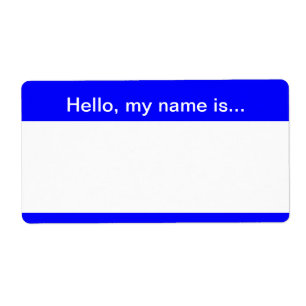 Blue and White Corporate Name Tag - Label