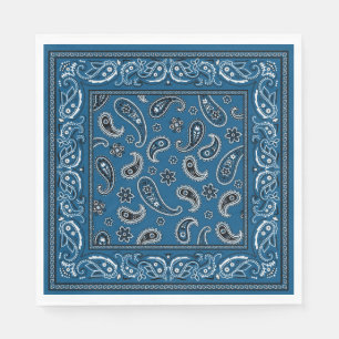 Blue and White Cowboy  Napkin