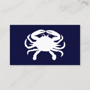 Blue and White Crab Shape Business Card