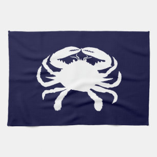 Blue and White Crab Shape Kitchen Towel